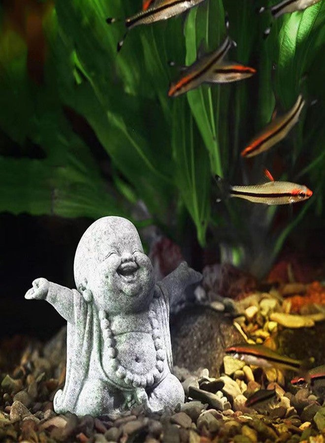 livelyfish Buddha Fish Tank Decor Asian Stone Buddha Figurines for Aquarium Zen Garden Fish Tank Statue Decorations Mini Stone Buddha Zen Garden Sculptures Decor,Gift, E - Image 5